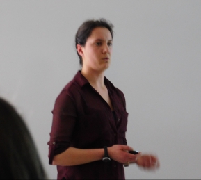 Lindsey McKenty, during her final project presentation. Photo by David Zirangey